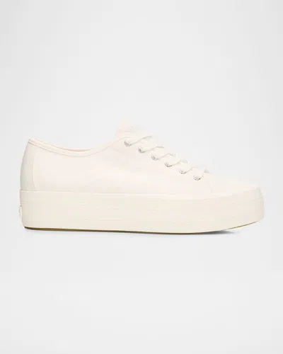 Veronica Beard Truett Platform Canvas Sneakers In Neutral
