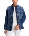 Veronica Beard Truman Drawstring Pocket Demin Jacket In Blue