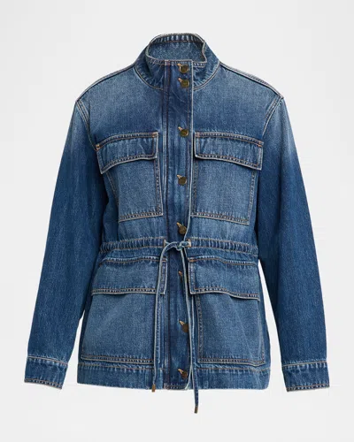 Veronica Beard Truman Denim Anorak Jacket In Blue