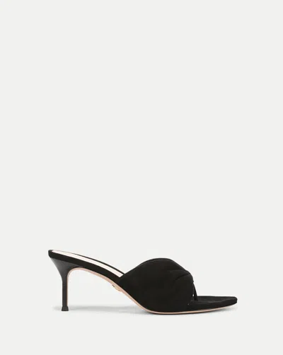 Veronica Beard Tullia Suede Mid-heel Sandal In Black