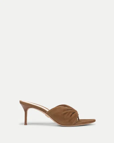 Veronica Beard Tullia Suede Mid-heel Sandal In Brown