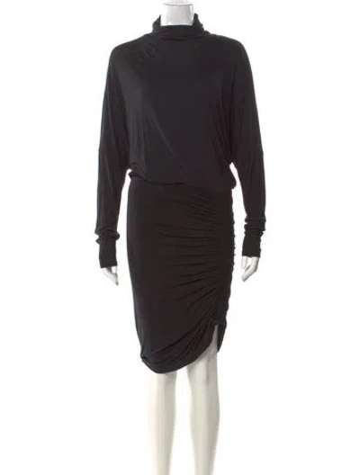 Pre-owned Veronica Beard Turtleneck Knee-length Dress In Black