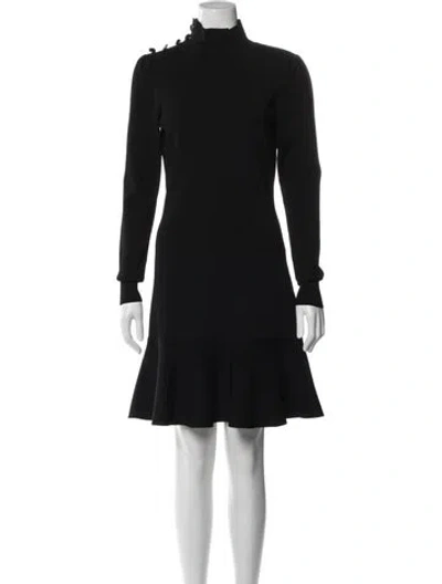 Pre-owned Veronica Beard Turtleneck Knee-length Dress In Black