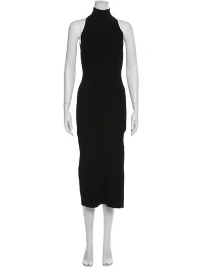 Pre-owned Veronica Beard Turtleneck Long Dress In Black
