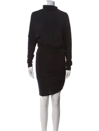 Pre-owned Veronica Beard Turtleneck Long Dress In Black