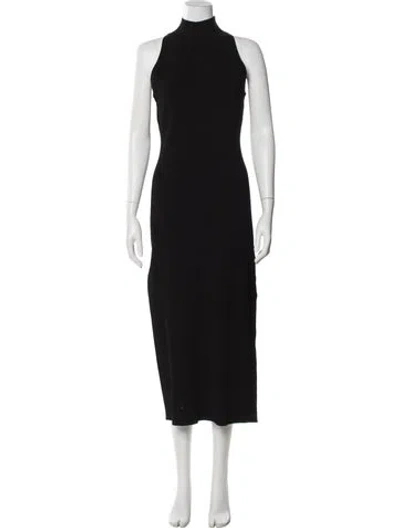 Pre-owned Veronica Beard Turtleneck Long Dress In Black