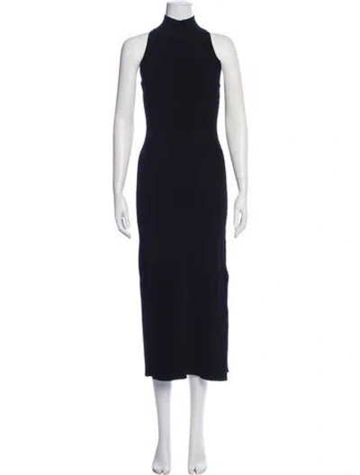 Pre-owned Veronica Beard Turtleneck Long Dress In Blue