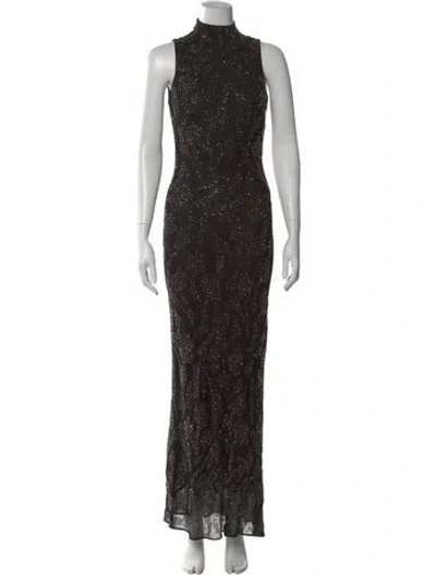 Pre-owned Veronica Beard Turtleneck Long Dress W/ Tags In Black
