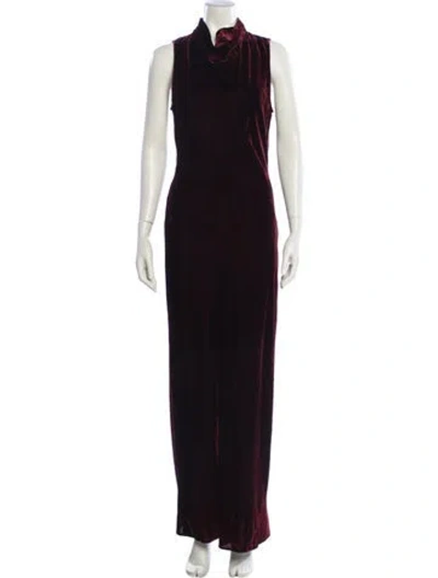 Pre-owned Veronica Beard Turtleneck Long Dress W/ Tags In Burgundy