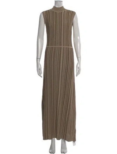 Pre-owned Veronica Beard Turtleneck Long Dress W/ Tags In Neutral