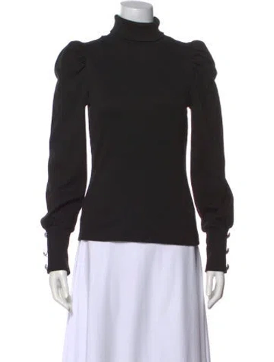 Pre-owned Veronica Beard Turtleneck Long Sleeve Sweatshirt In Black