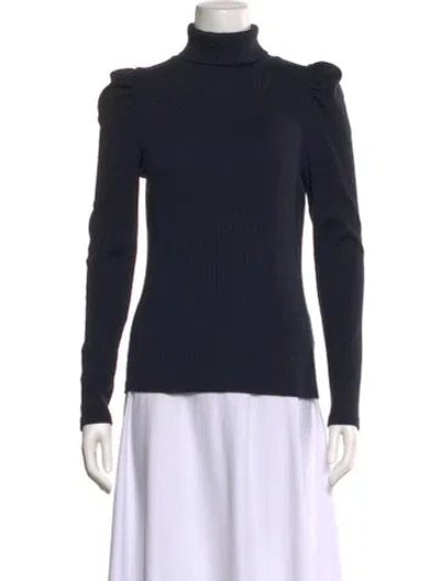 Pre-owned Veronica Beard Turtleneck Long Sleeve Sweatshirt In Blue