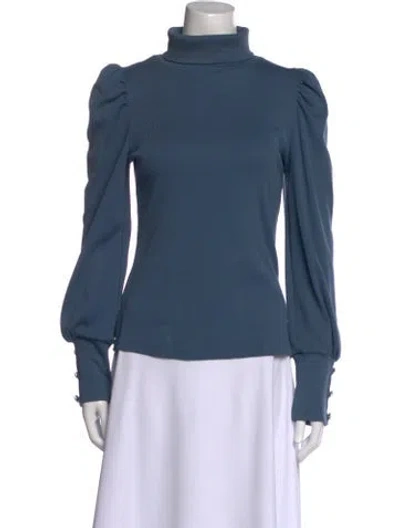 Pre-owned Veronica Beard Turtleneck Long Sleeve Sweatshirt In Blue
