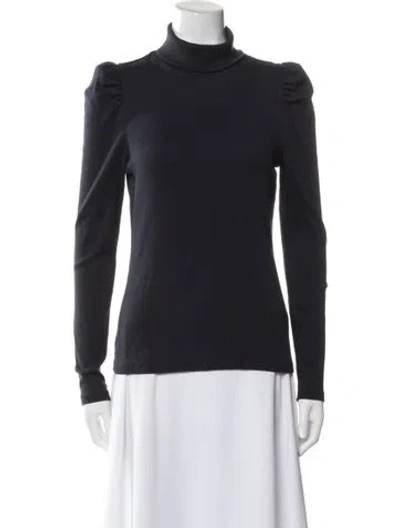Pre-owned Veronica Beard Turtleneck Long Sleeve Sweatshirt In Blue