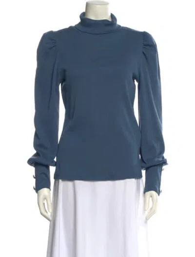 Pre-owned Veronica Beard Turtleneck Long Sleeve Sweatshirt In Blue