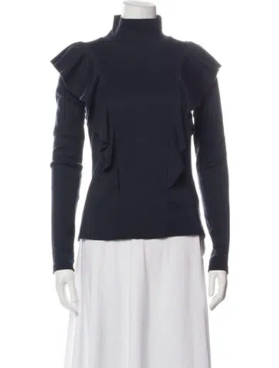Pre-owned Veronica Beard Turtleneck Long Sleeve Sweatshirt In Blue