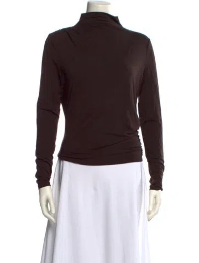 Pre-owned Veronica Beard Turtleneck Long Sleeve Sweatshirt In Brown