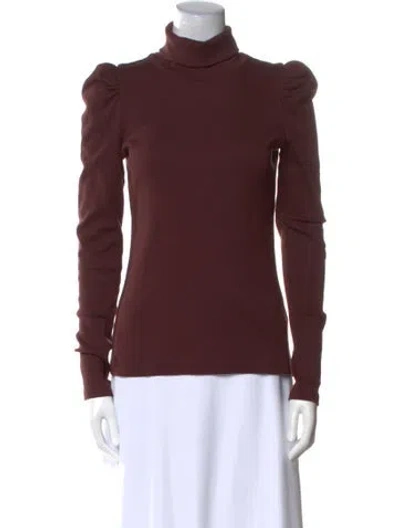 Pre-owned Veronica Beard Turtleneck Long Sleeve Sweatshirt In Burgundy