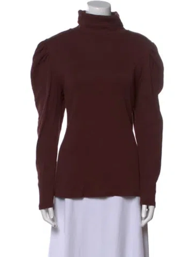 Pre-owned Veronica Beard Turtleneck Long Sleeve Sweatshirt In Burgundy