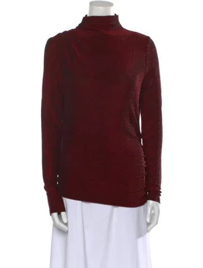 Pre-owned Veronica Beard Turtleneck Long Sleeve Sweatshirt In Red