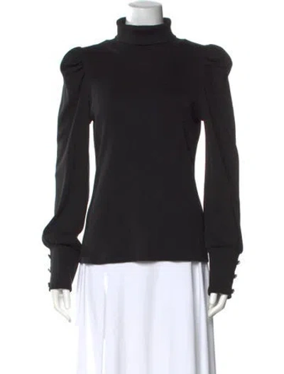 Pre-owned Veronica Beard Turtleneck Long Sleeve Top In Black