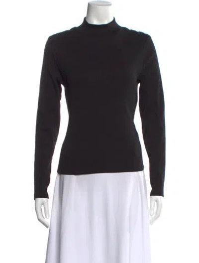 Pre-owned Veronica Beard Turtleneck Long Sleeve Top In Black