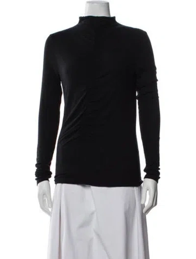Pre-owned Veronica Beard Turtleneck Long Sleeve Top In Black