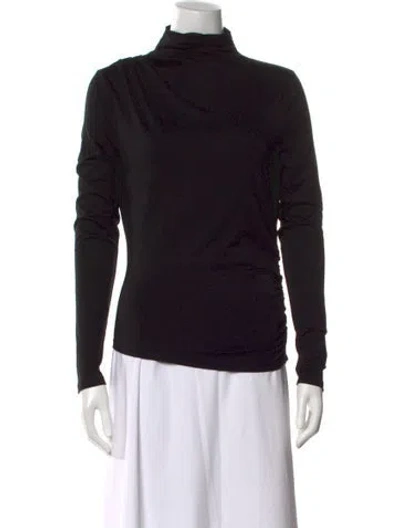 Pre-owned Veronica Beard Turtleneck Long Sleeve Top In Black