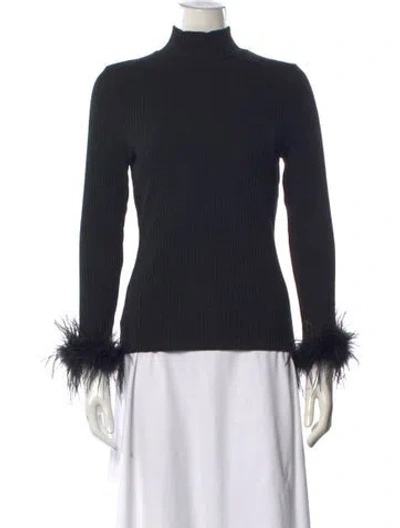 Pre-owned Veronica Beard Turtleneck Long Sleeve Top In Black