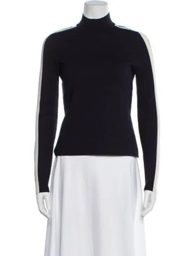 Pre-owned Veronica Beard Turtleneck Long Sleeve Top In Blue