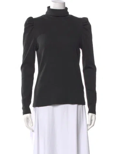 Pre-owned Veronica Beard Turtleneck Long Sleeve Top In Gray