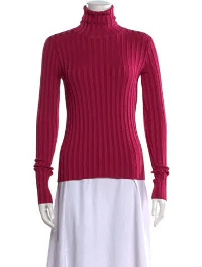 Pre-owned Veronica Beard Turtleneck Long Sleeve Top In Pink