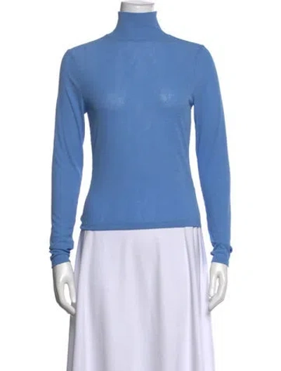 Pre-owned Veronica Beard Turtleneck Long Sleeve Top W/ Tags In Blue