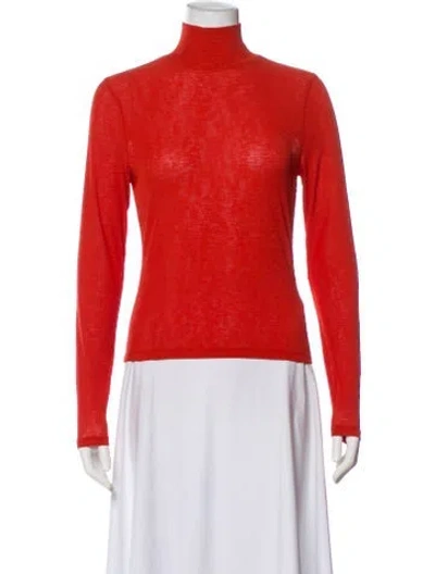 Pre-owned Veronica Beard Turtleneck Long Sleeve Top W/ Tags In Orange