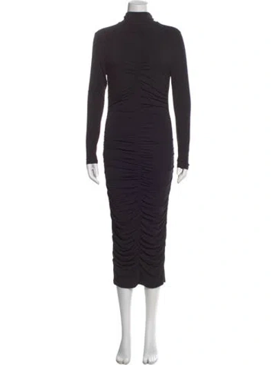 Pre-owned Veronica Beard Turtleneck Midi Length Dress In Black