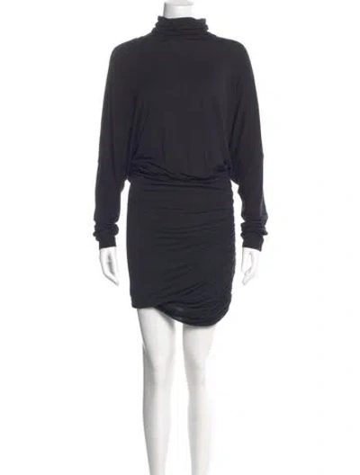 Pre-owned Veronica Beard Turtleneck Midi Length Dress In Black