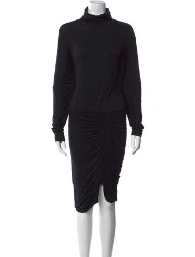 Pre-owned Veronica Beard Turtleneck Midi Length Dress In Black