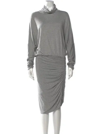 Pre-owned Veronica Beard Turtleneck Midi Length Dress In Grey