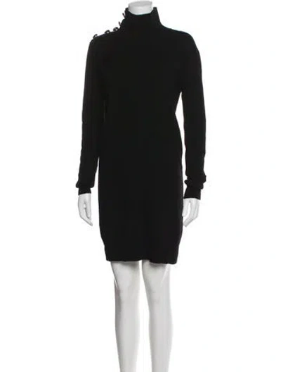 Pre-owned Veronica Beard Turtleneck Mini Dress In Gray