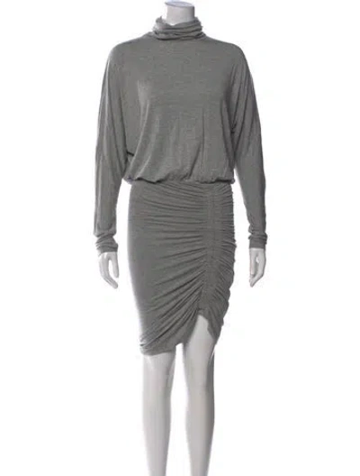 Pre-owned Veronica Beard Turtleneck Mini Dress In Gray