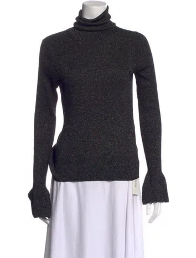 Pre-owned Veronica Beard Turtleneck Sweater In Black/metallic