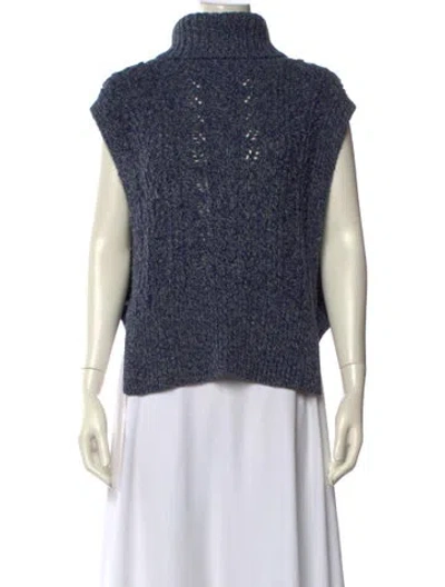 Pre-owned Veronica Beard Turtleneck Sweater In Blue