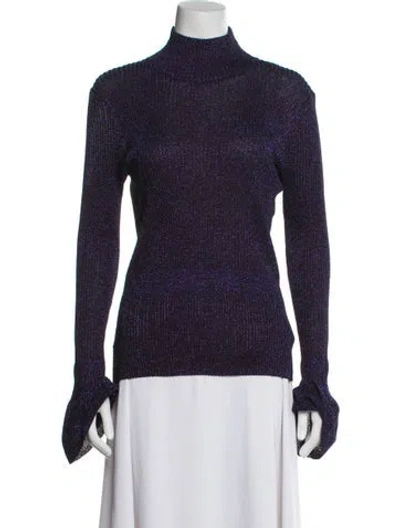 Pre-owned Veronica Beard Turtleneck Sweater In Blue