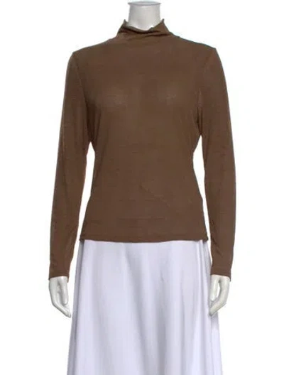 Pre-owned Veronica Beard Turtleneck Sweater In Brown
