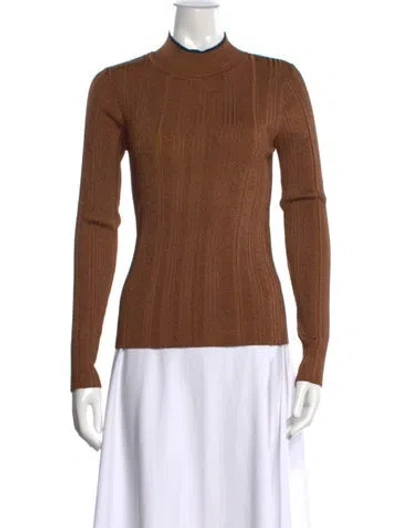 Pre-owned Veronica Beard Turtleneck Sweater In Brown