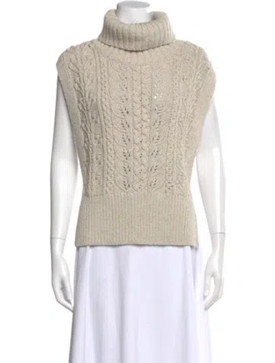 Pre-owned Veronica Beard Turtleneck Sweater In Neutral