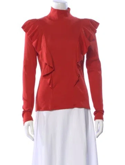 Pre-owned Veronica Beard Turtleneck Sweater In Orange