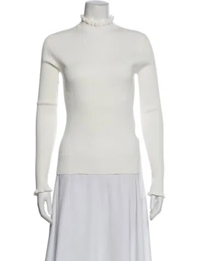 Pre-owned Veronica Beard Turtleneck Sweater In White