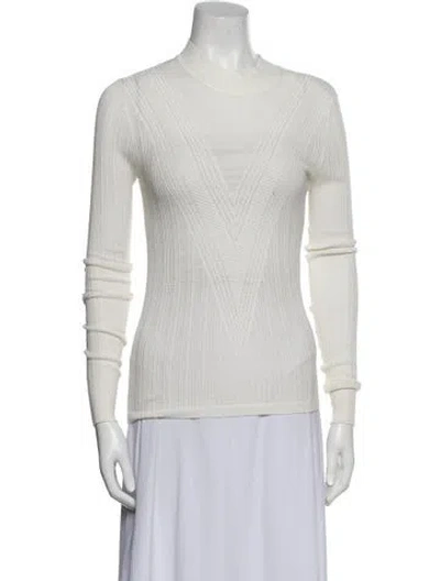 Pre-owned Veronica Beard Turtleneck Sweater In White