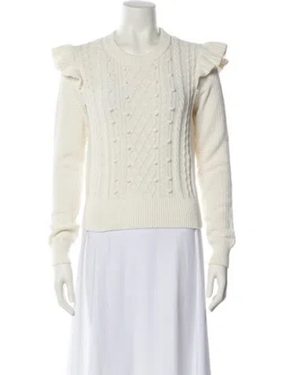 Pre-owned Veronica Beard Turtleneck Sweater In White